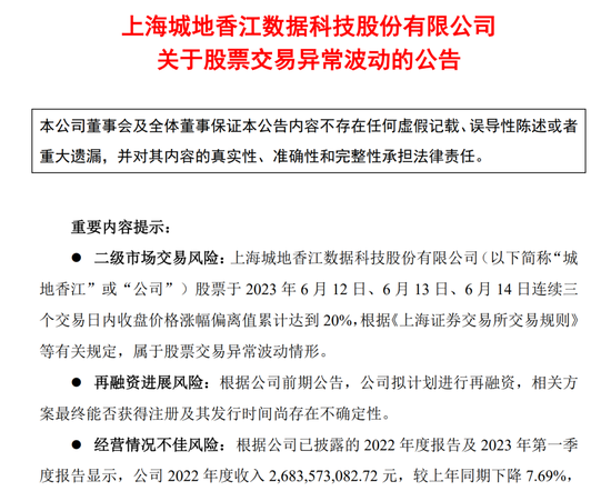 连续两个涨停！传闻为特斯拉FSD提供算力中心，城地香江澄清：不属实！-多多发布网(图1)