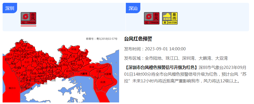 深圳今年首个台风红警已生效 2023深圳台风“苏拉”最新消息-多多发布网(图1)